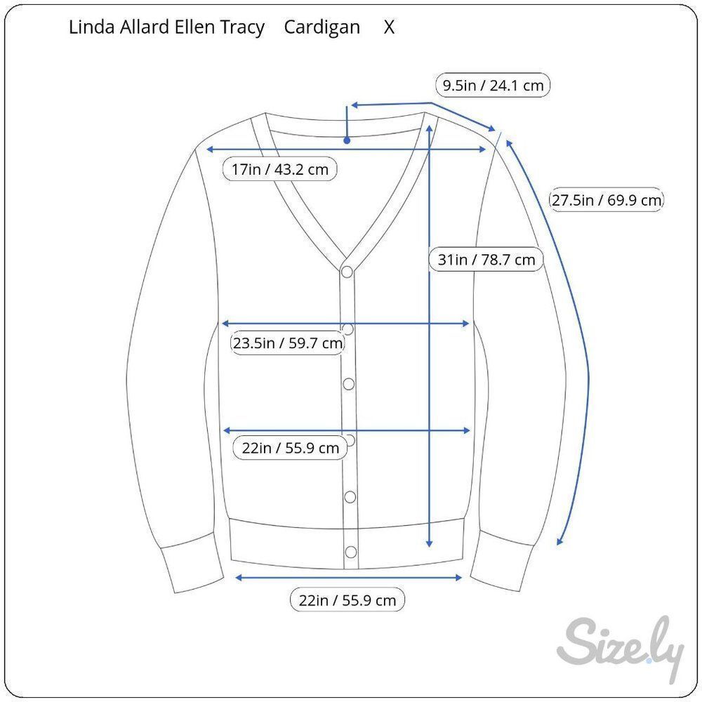 Linda Allard Ellen Tracy Womens Cardigan Blue Button Pockets Wool Silk Size X - Picture 5 of 6